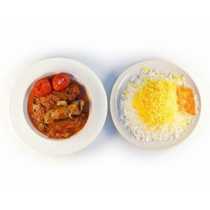 چلو خورشت گوشت بادمجان دورچین