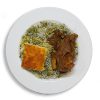 باقالی پلو با گوشت قرمز دورچین
