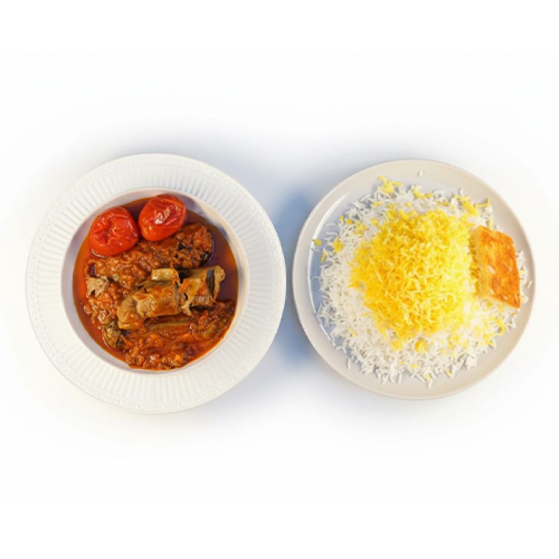 چلو خورشت گوشت بادمجان دورچین